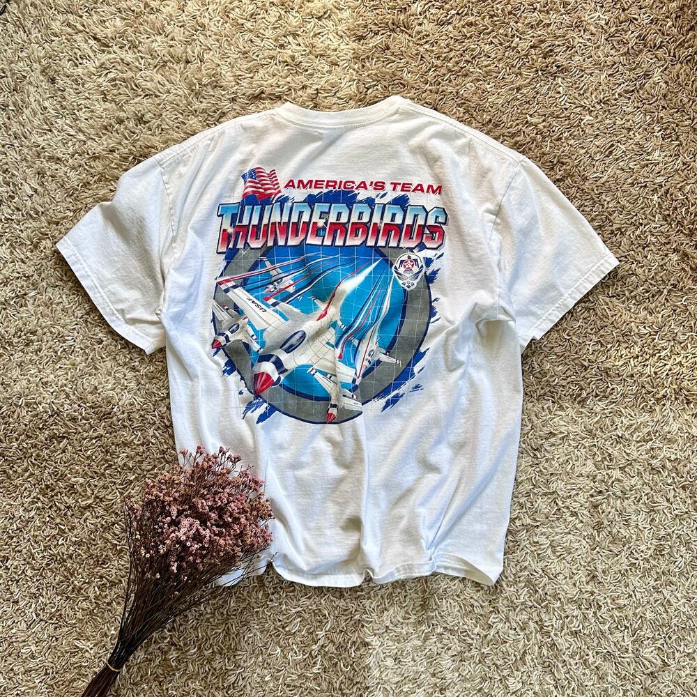 USAF Thunderbirds America's Team T-Shirt F-16 Fighter Jet Graphic Air Forc Tee